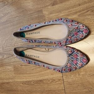 Rampage embroidered ballet flats sz 8